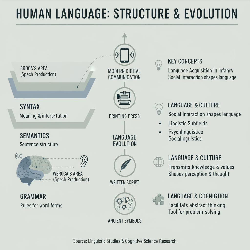 The nature and structure of human language
