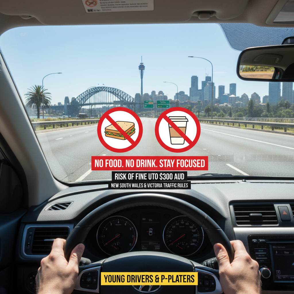 Strengere trafikkregler i Australia mot spising og drikking under kjøring