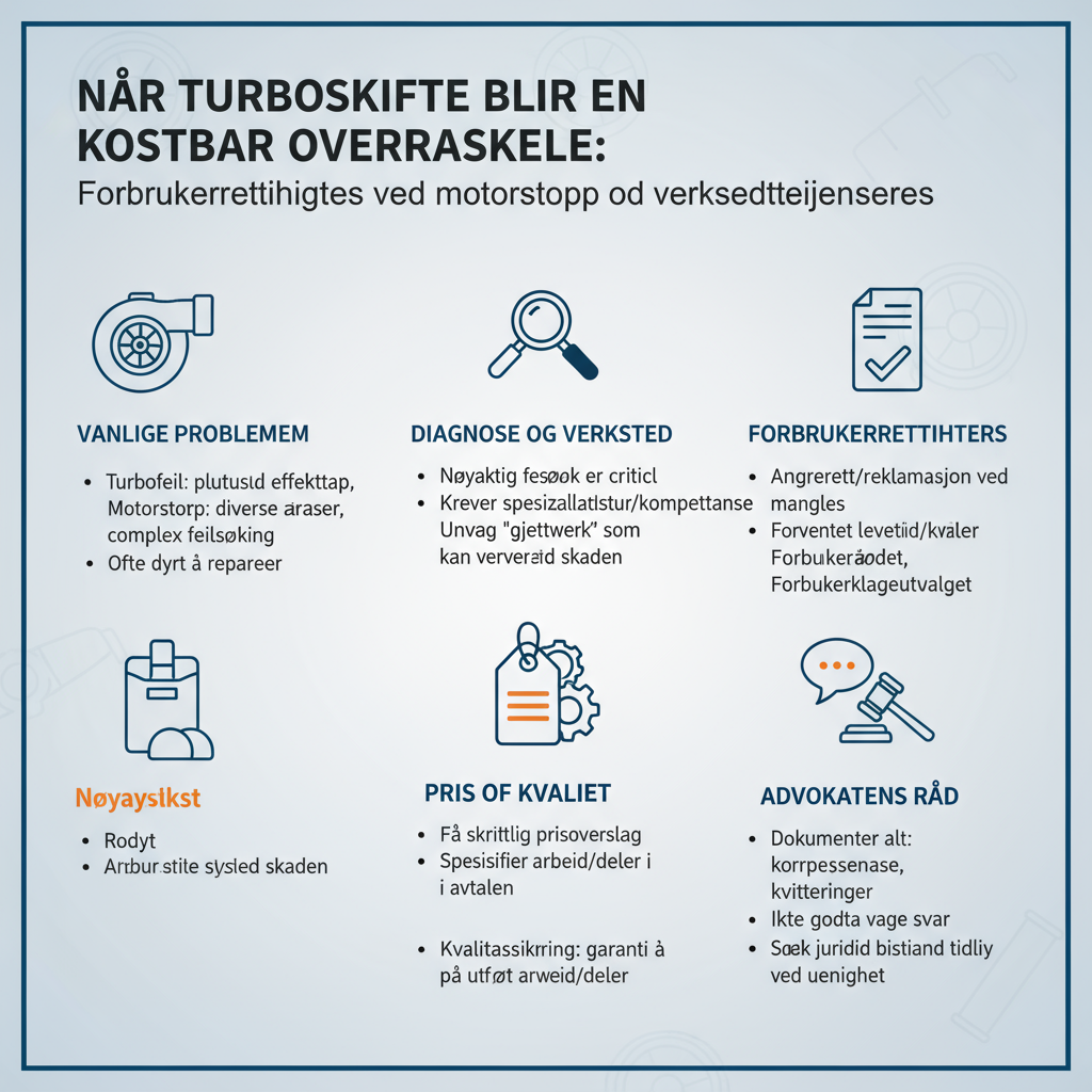 Når turboskifte blir en kostbar overraskelse: Forbrukerrettigheter ved motorstopp og verkstedtjenester