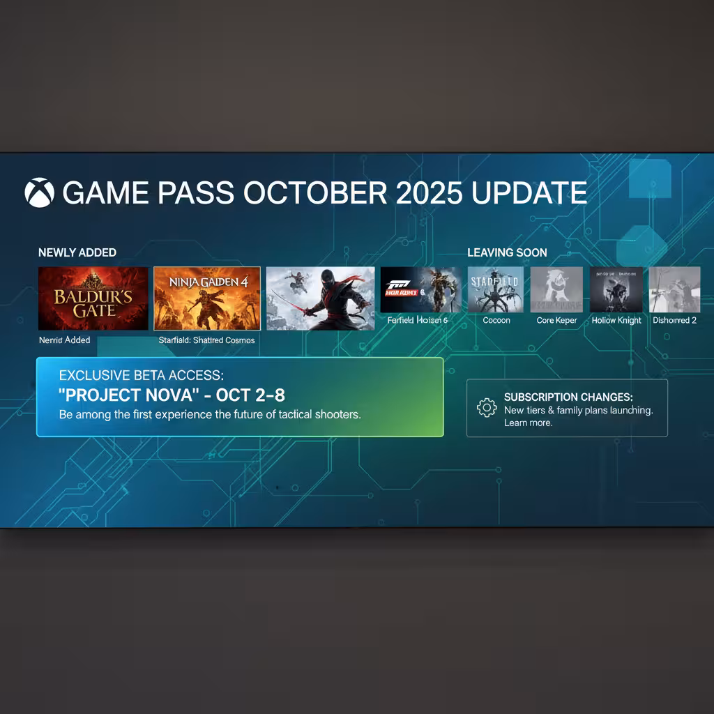 Nye spill og prisendringer i Microsoft Game Pass â Oktober 2025