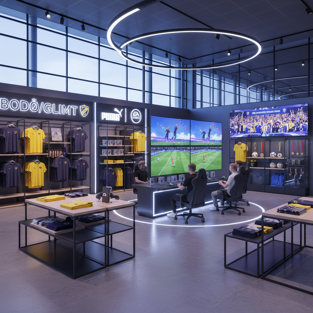 Bodø/Glimt åpner ny konseptbutikk på Gardermoen i samarbeid med PUMA og EA SPORTS