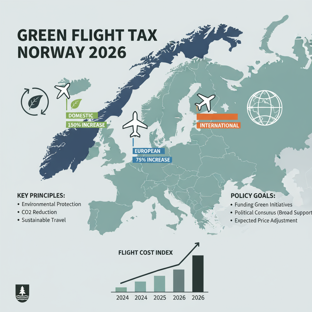 Norge foreslår økte flyavgifter fra 2026 for å redusere klimaavtrykk