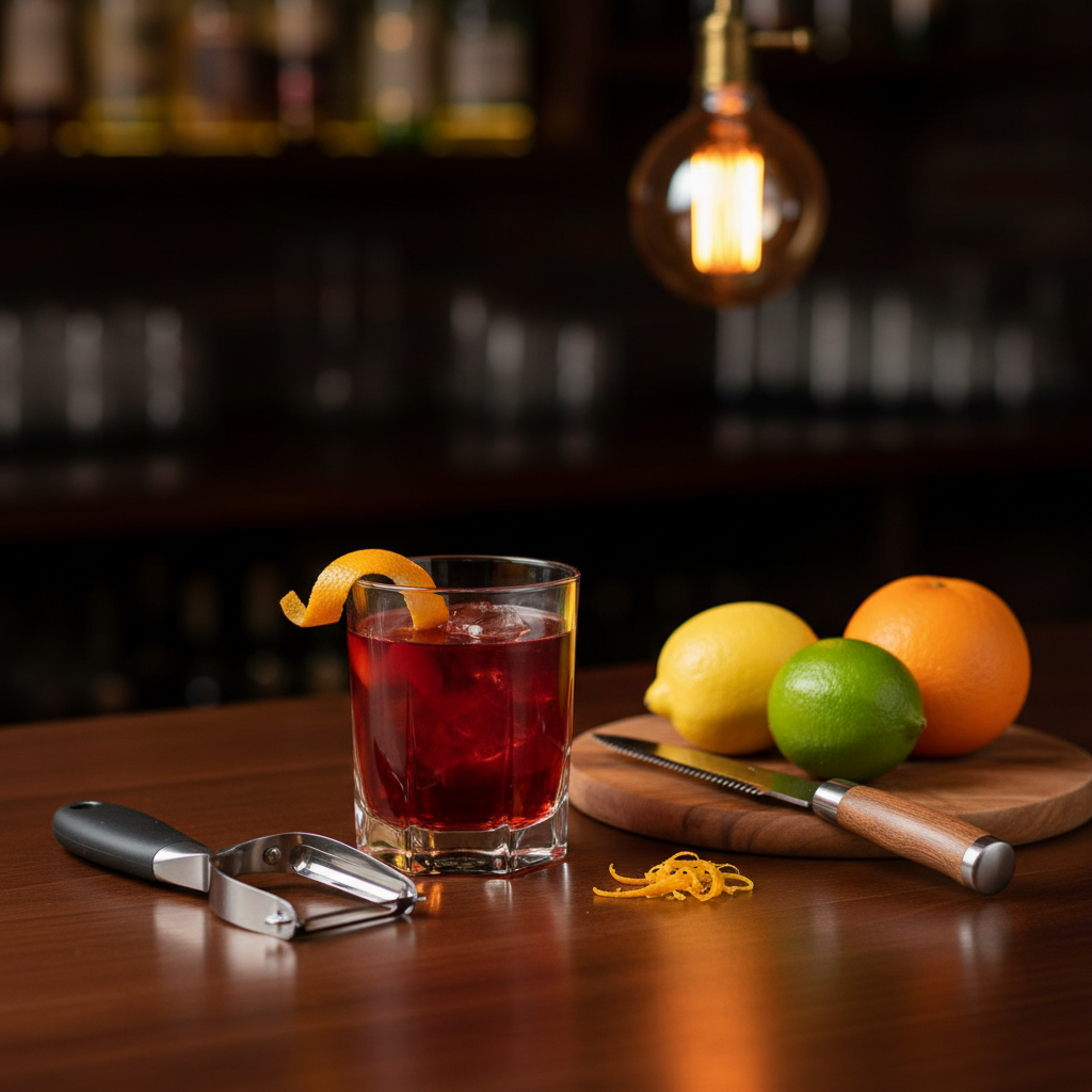 Absint Negroni med Bareksten Gin – Slik lager du en unik cocktail med sitrusskall