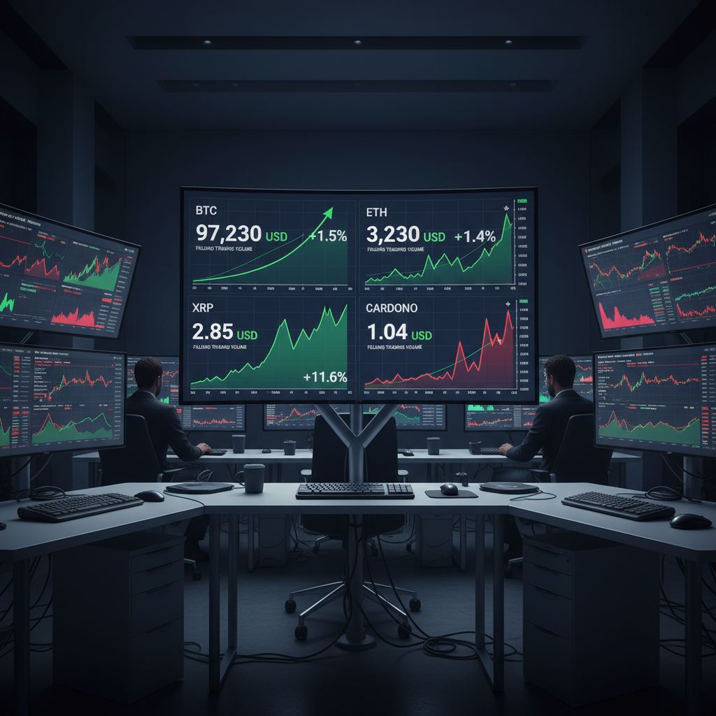 Kryptomarkedet opplever prisoppgang på Bitcoin, Ethereum, XRP og Cardano