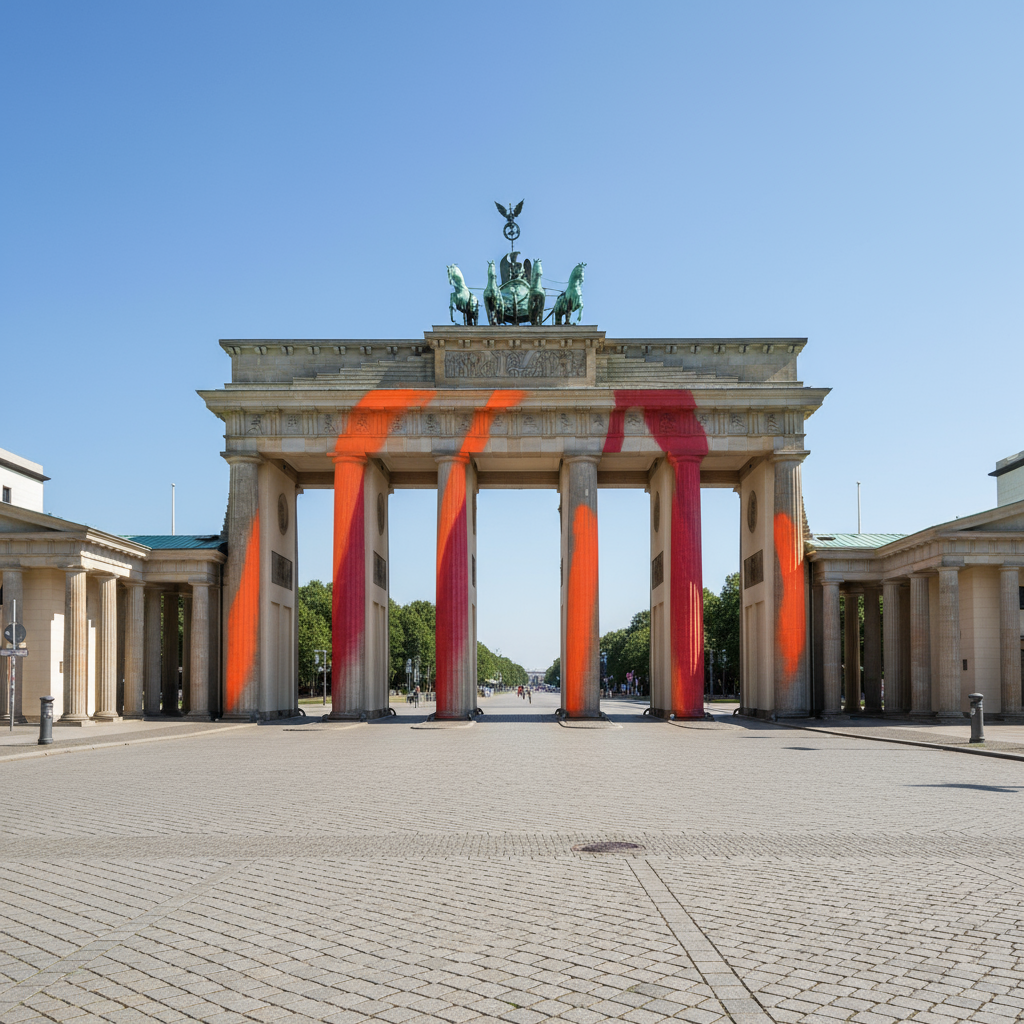 Klimaaktivister sprayet Brandenburger Tor i Berlin – Sivil ulydighet og protester