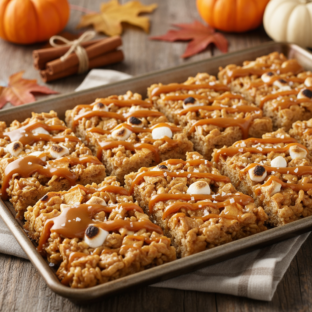 Salted Caramel Apple Rice Krispie Treats Recipe for Fall & Holiday Baking