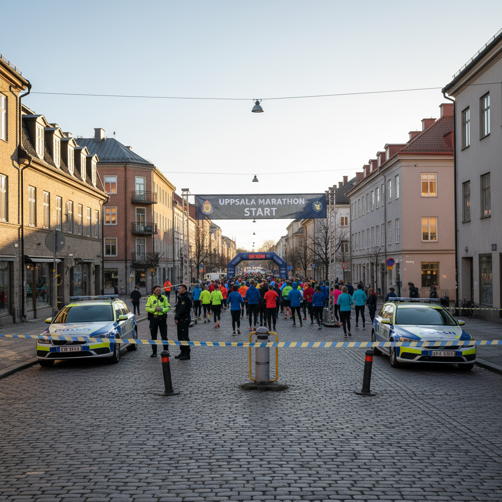 Polisen och nationella bombskyddet utreder misstänkta föremål i Svartbäcken under Uppsala Maraton