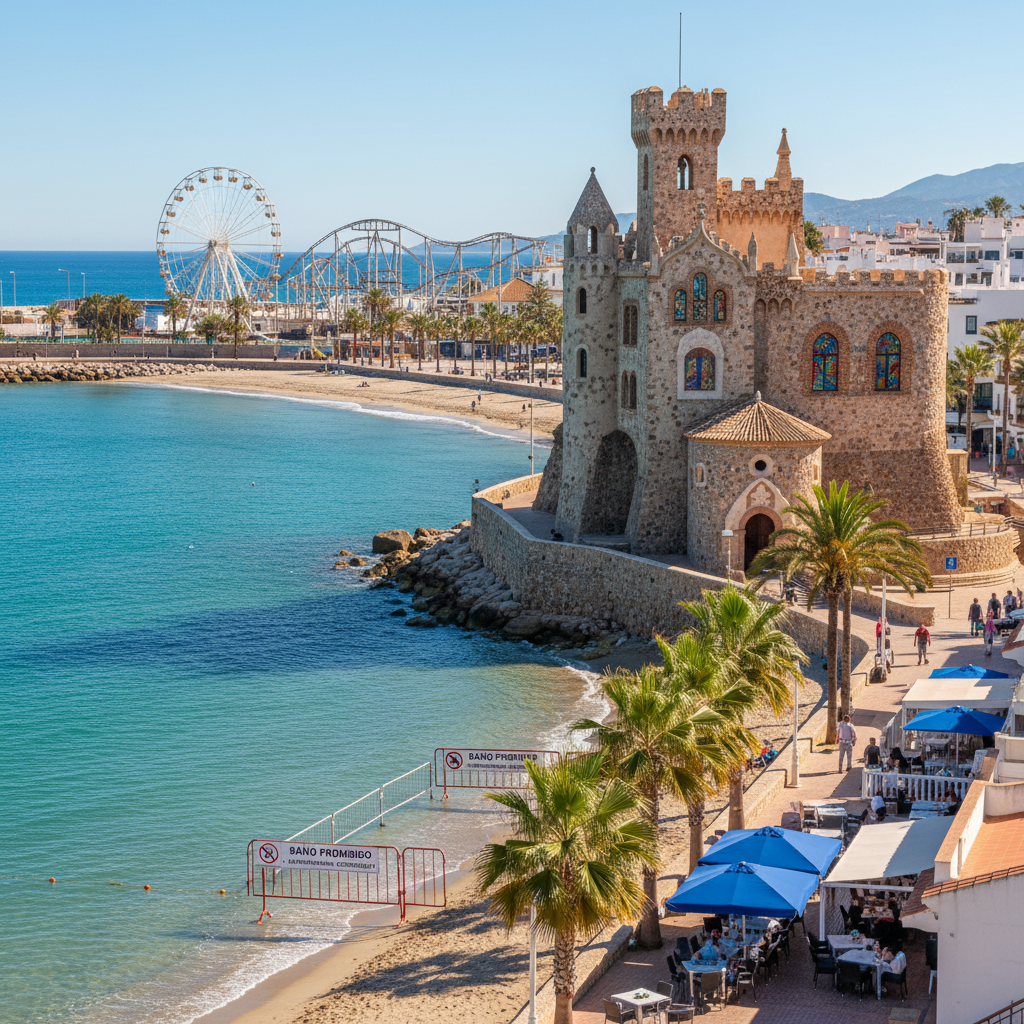 Brand i Benalmádena skadar avloppsledning och ger badförbud vid Torremuelle