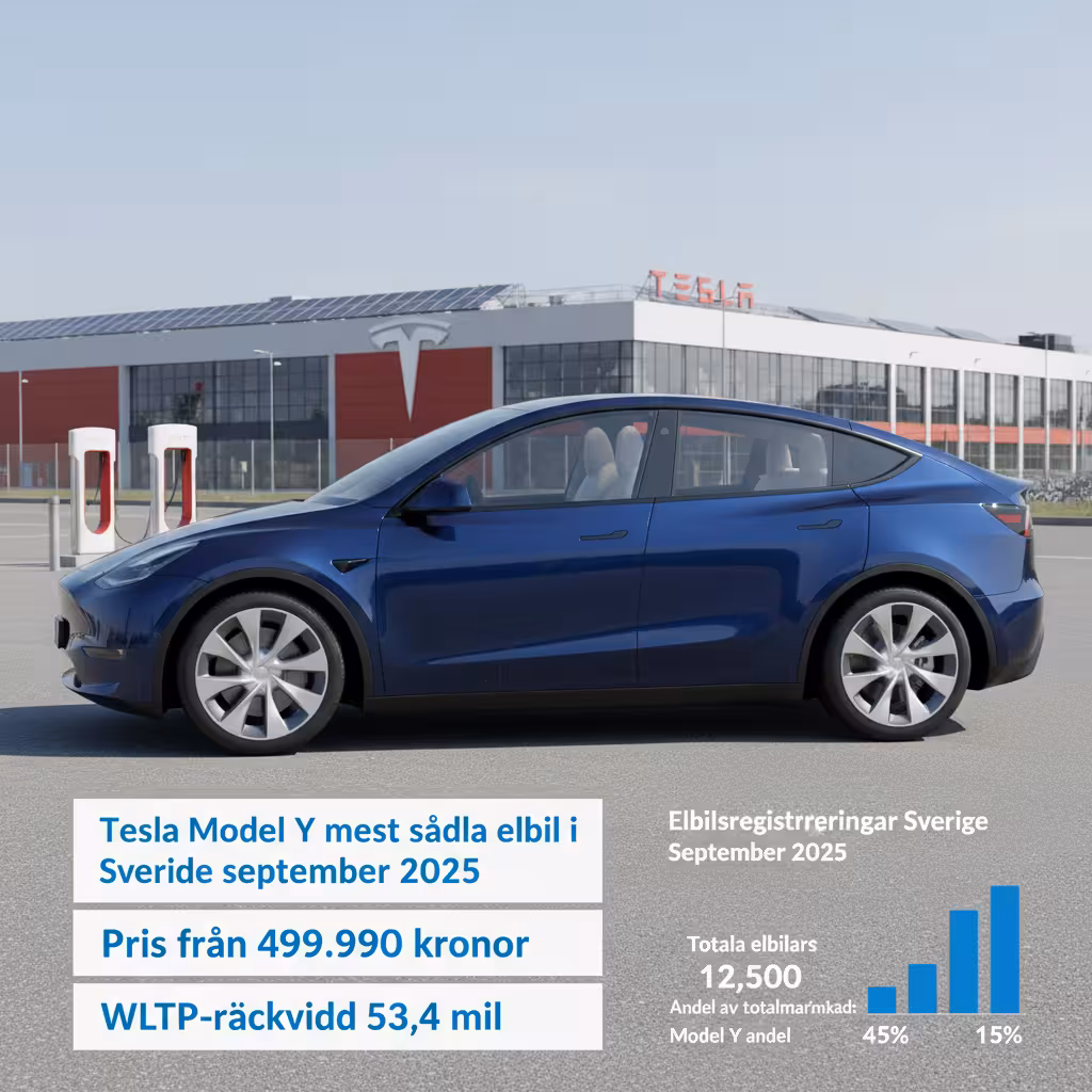 Tesla Model Y blev mest såld elbil i Sverige – ny billigare version lanserad