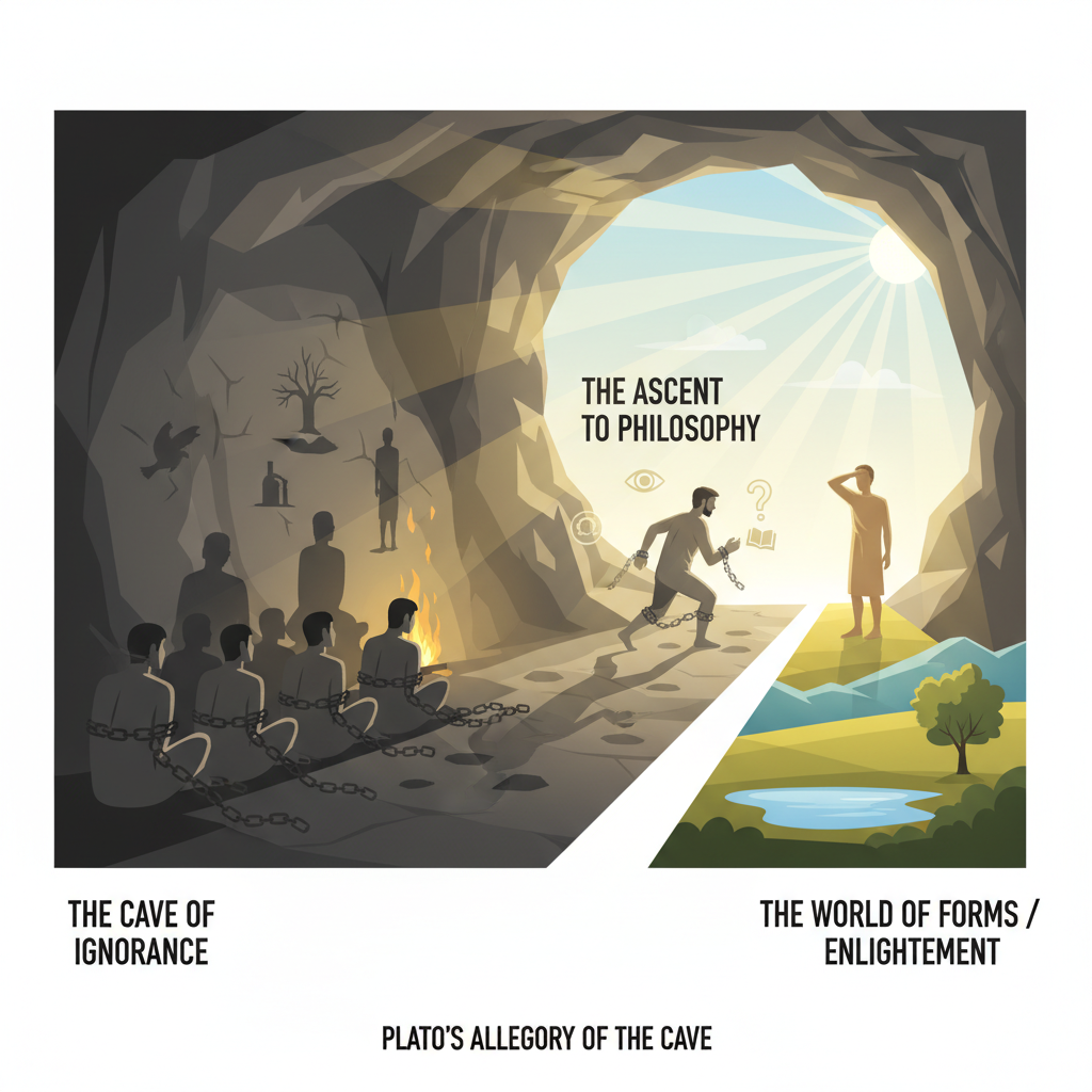 Platons allegori om hulen: Sannhet, oppvåkning og motstand forklart