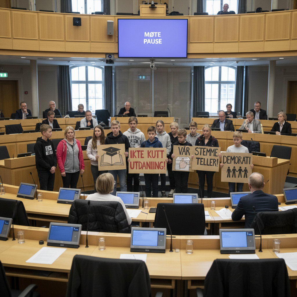 Protest mot skolebudsjettkutt i Stavanger: 32 millioner i konflikt med demokratiske rettigheter