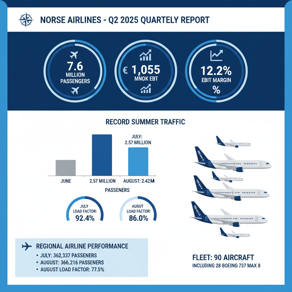 Norwegian rapporterer rekordkvartal i Q2 2025 med økt passasjertrafikk og høy kapasitetsutnyttelse