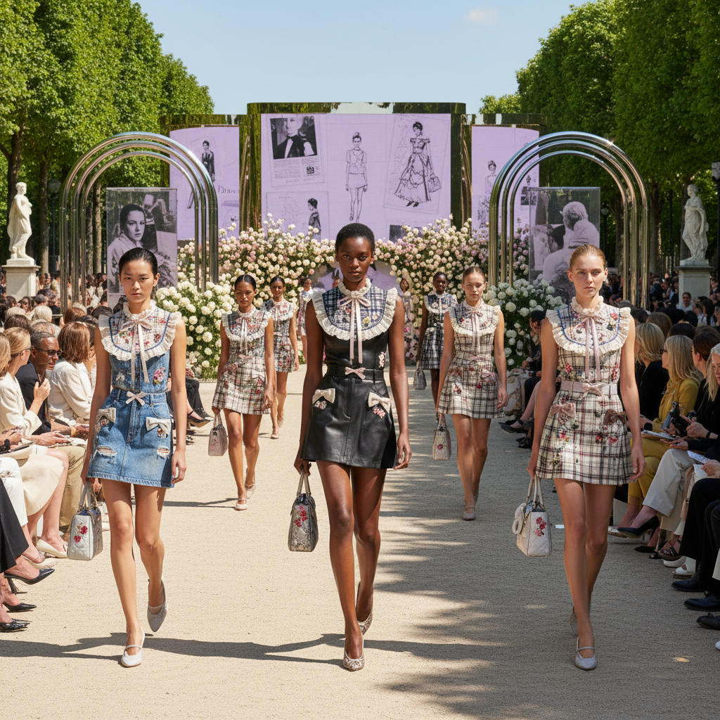 Jonathan Andersons første Dior Spring/Summer 2026-kolleksjon med klassiske Bar-jakken og Lady Dior-veske