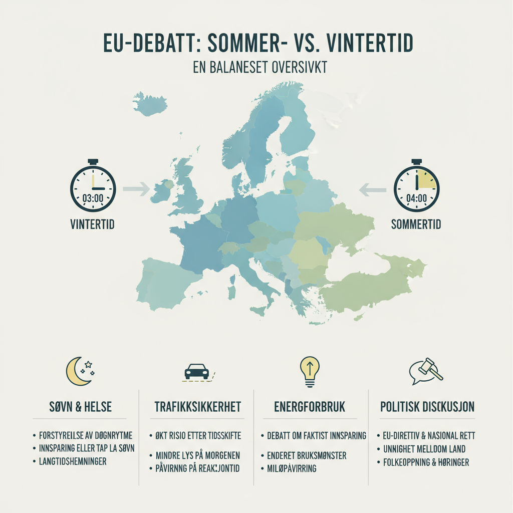 EU-direktiv om sommertid: Påvirkning på søvn, trafikk og energiforbruk i Norge