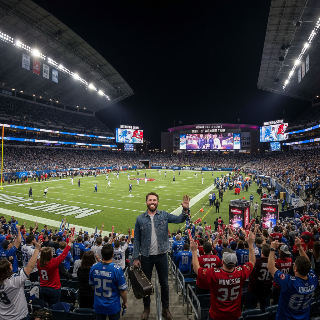 Marcus Mumford Attends NFL Game, Highlights Friendship with Jared Goff Before Buccaneers-Lions Clash