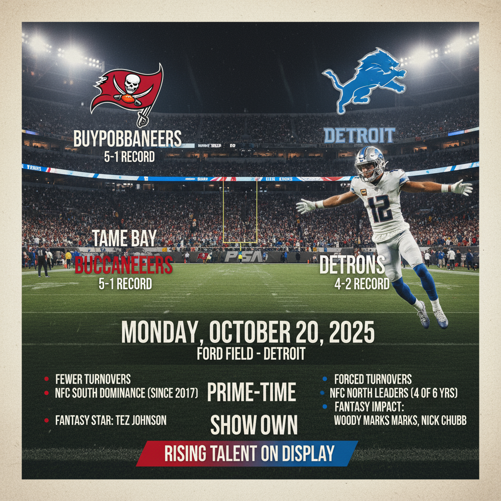 Tampa Bay Buccaneers vs Detroit Lions Preview: Key Players and Fantasy Picks Oct 20