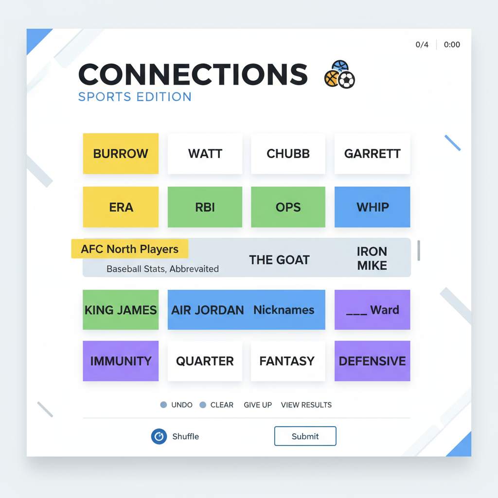 Connections: Sports Edition Baseball Stats and NFL Puzzle Guide