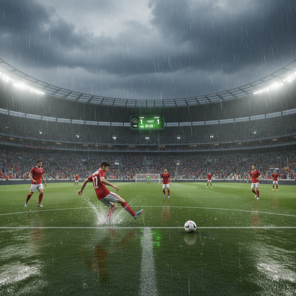 Independiente Medellín vs Santa Fe Match Suspended Due to Heavy Rain at 1-1