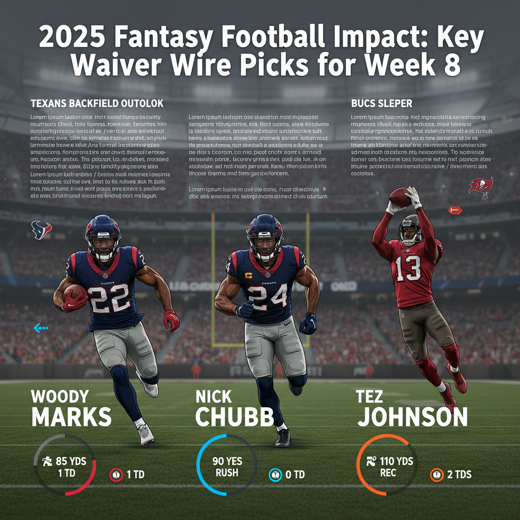 2025 Fantasy Football Week 8 Waiver Wire Picks: Marks, Chubb & Johnson