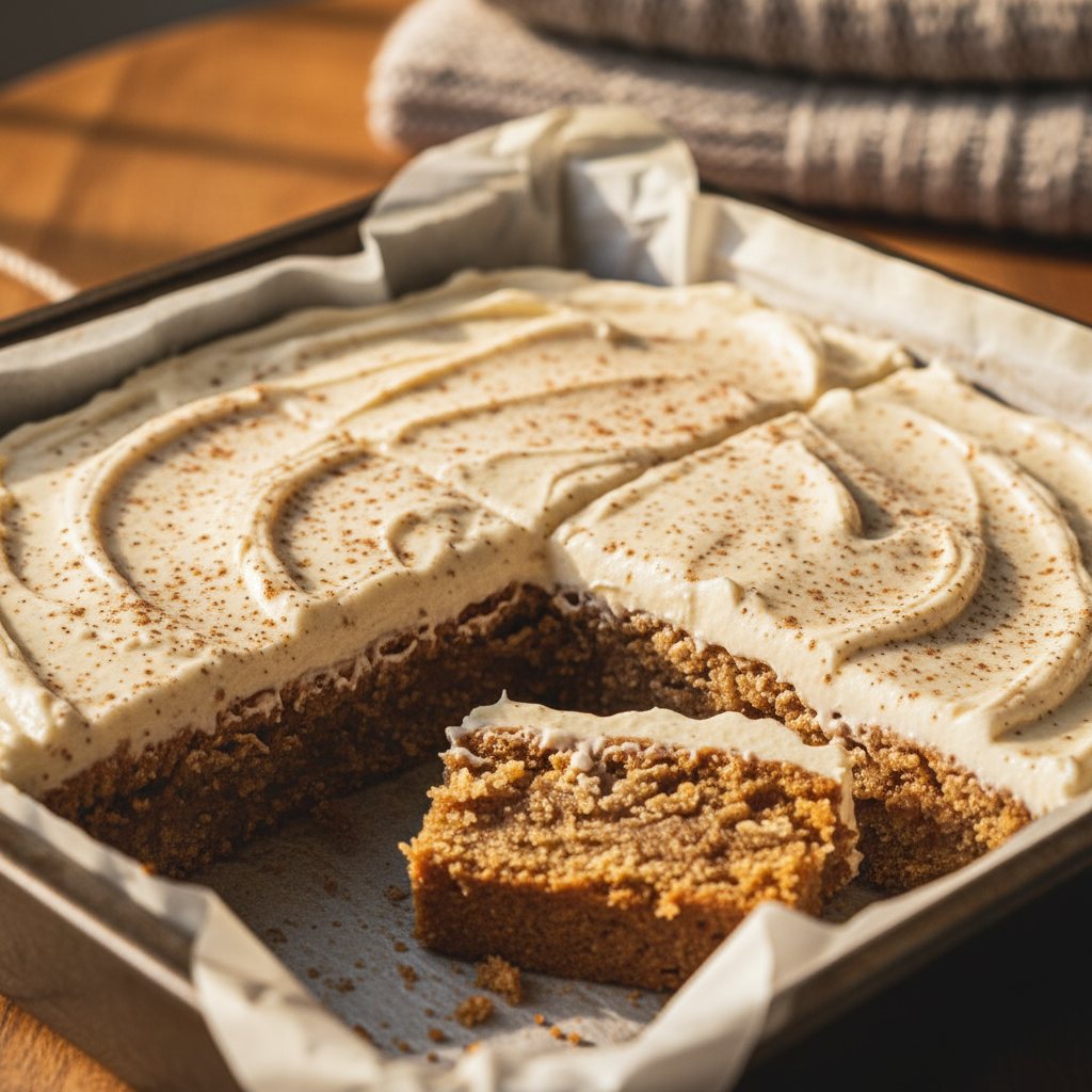 Soft Brown Butter Snickerdoodle Blondies with Cinnamon Sugar Swirl & Apple Cider Frosting