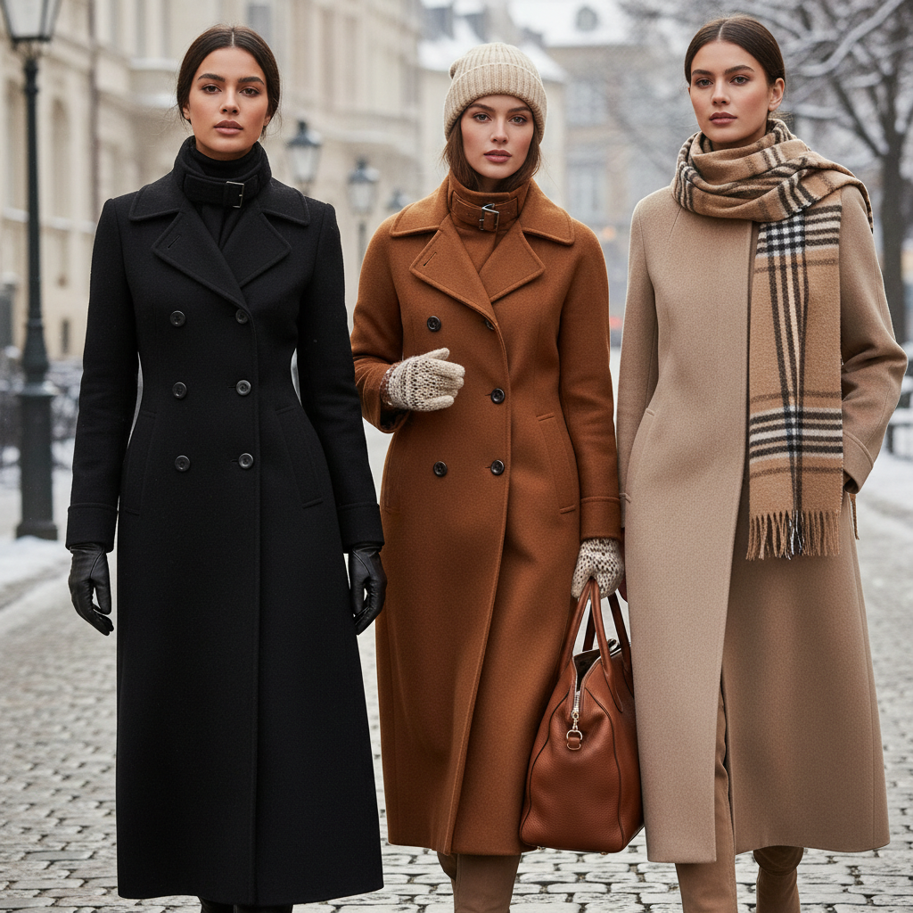 Ullkåpe med høy krage: Vintermote 2025 med stil og funksjon