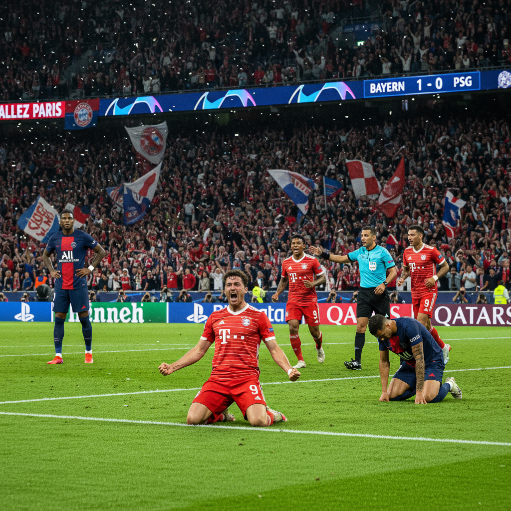 Luis Diaz tvåmålsskytt trots rött kort när Bayern vann mot PSG i Champions League