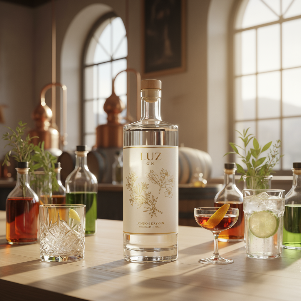 Luz Gin London Dry – Italiensk gin med urteaktig smak og naturlige botaniske ingredienser