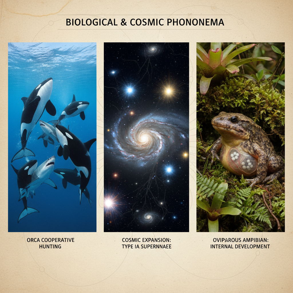 Orca Hunting, Universe Expansion, and Ovoviviparous Amphibians Insights