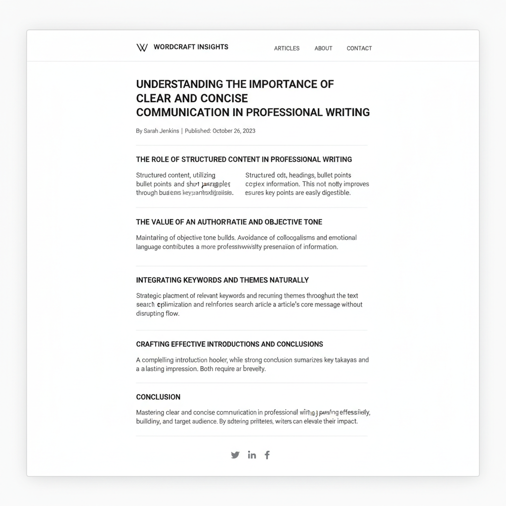 Clear and Concise Communication in Professional Writing for SEO and Journalism