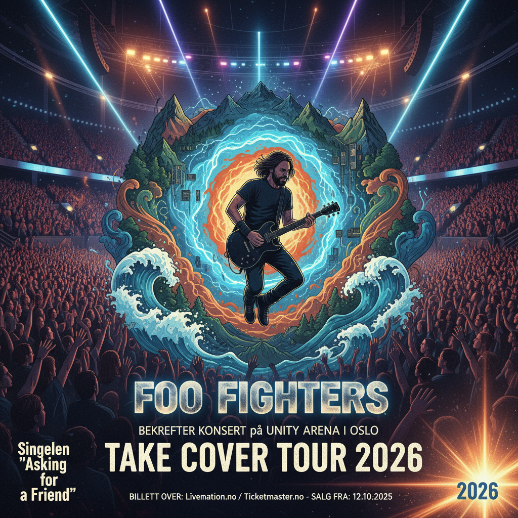 Foo Fighters bekrefter konsert på Unity Arena i Oslo under Take Cover Tour 2026