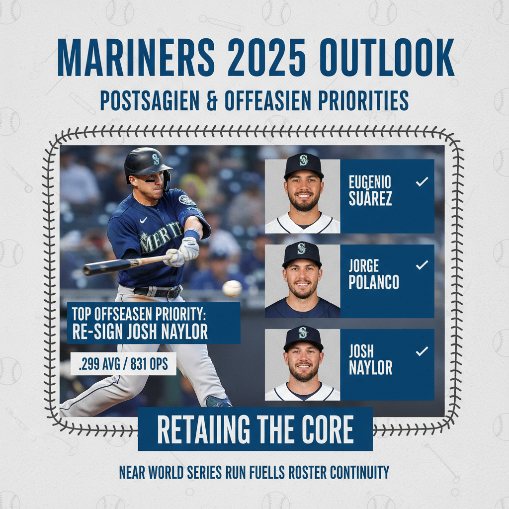 Seattle Mariners Prioritize Re-Signing Josh Naylor to Bolster 2026 World Series Run