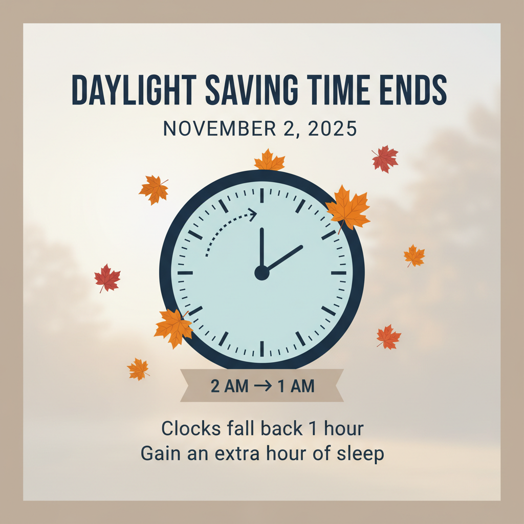 Daylight Saving Time Ends November 2, 2025: Health, Politics, and History