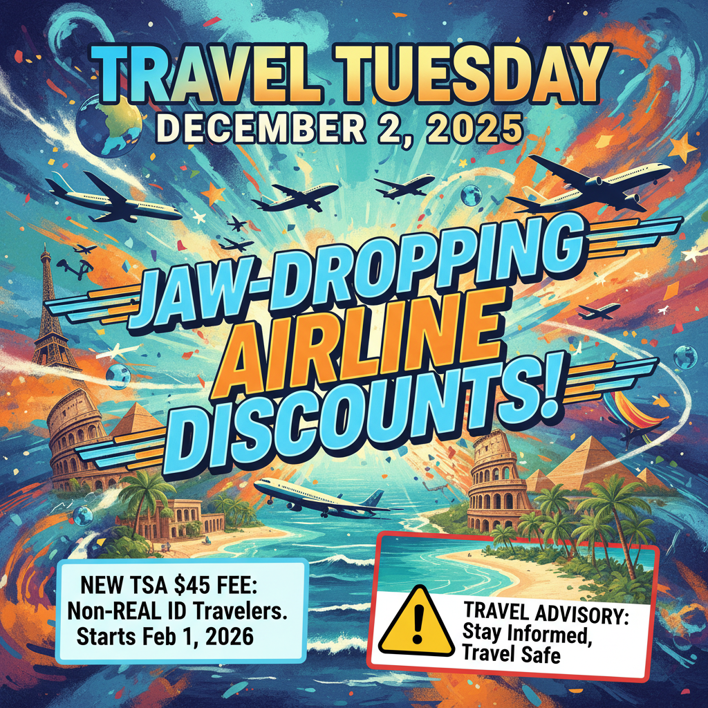 Travel Tuesday Airline Discounts, New U.S. TSA ID Fee & Caribbean Safety Alert